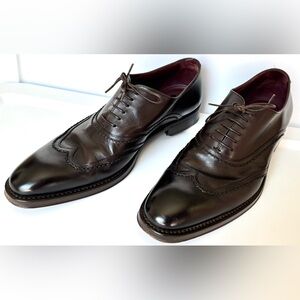 Hugo Boss Leather Oxford Lace Up Shoes in Dark Chocolate Brown color Size 9